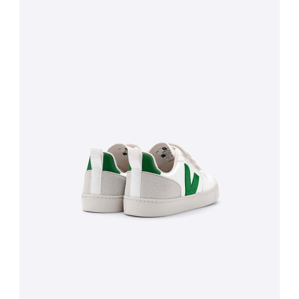 Veja V-10 CWL Kids' Shoes White/Green | CA 775KOR